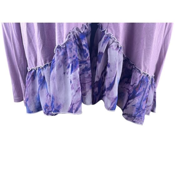 LOGO by Lori Goldstein Cardigan small Size Purple Rayon  Hook Eye Front - Picture 3 of 6